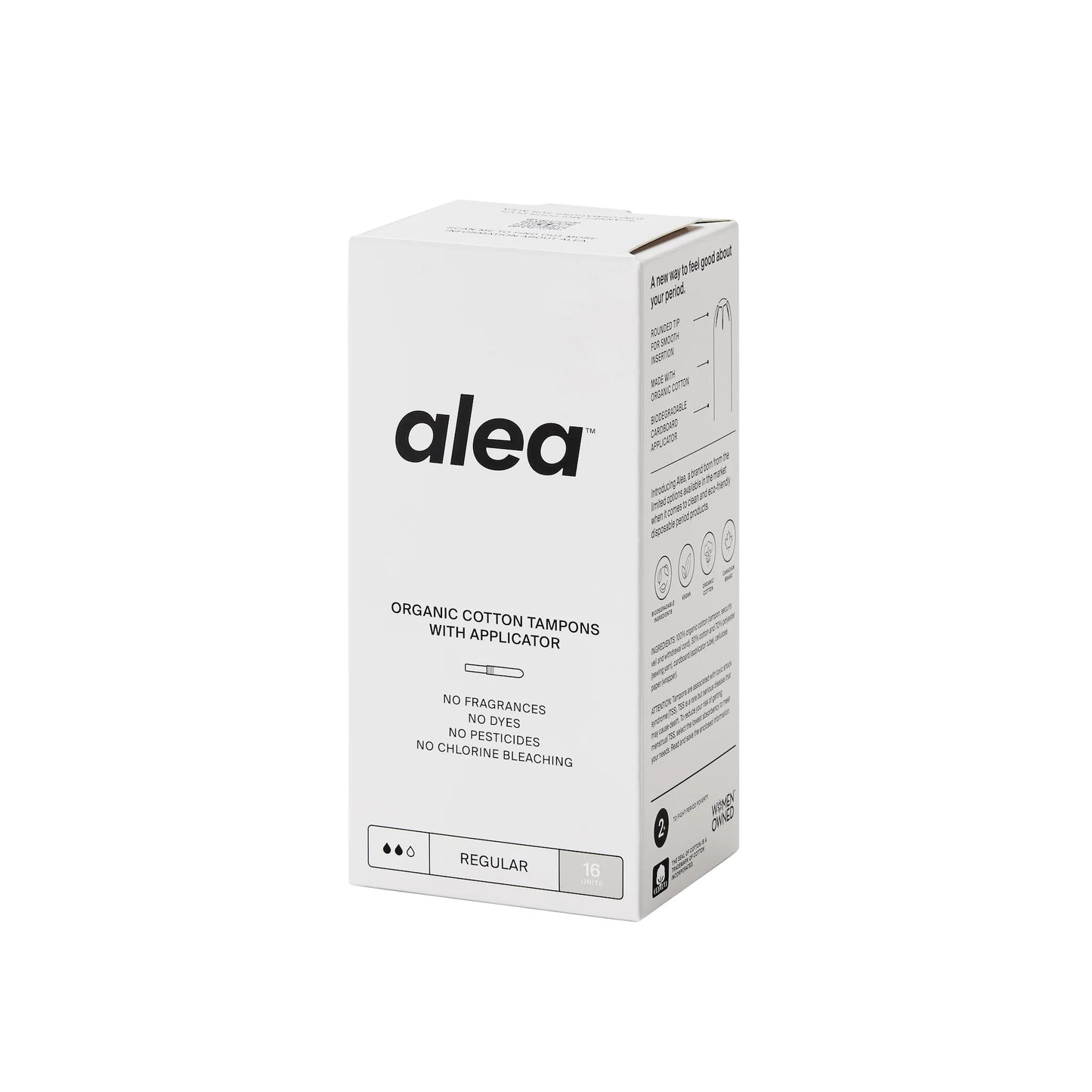 Alea Organic Cotton Tampons with Cardboard Applicator - Regular (16 Count)